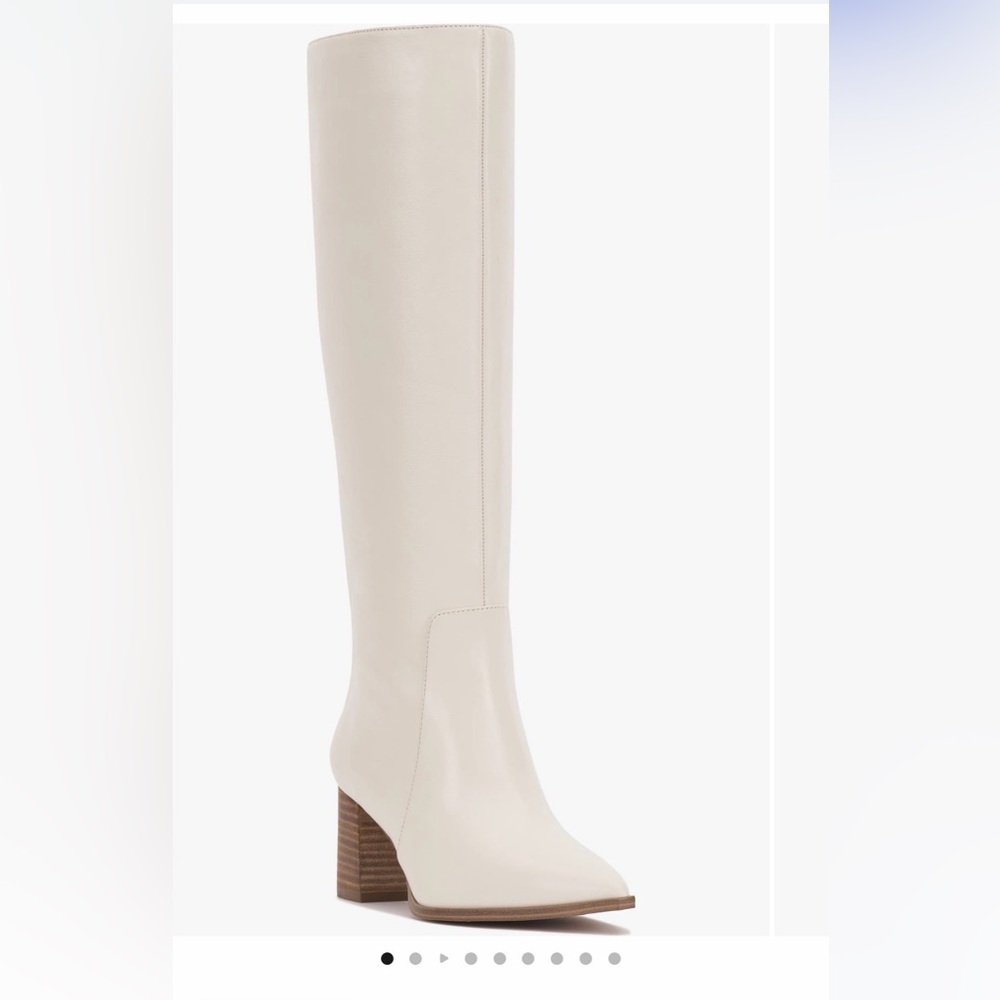 Vince Camuto Lumina - Coconut Cream Heeled Boots. Size 10 Wide Calf